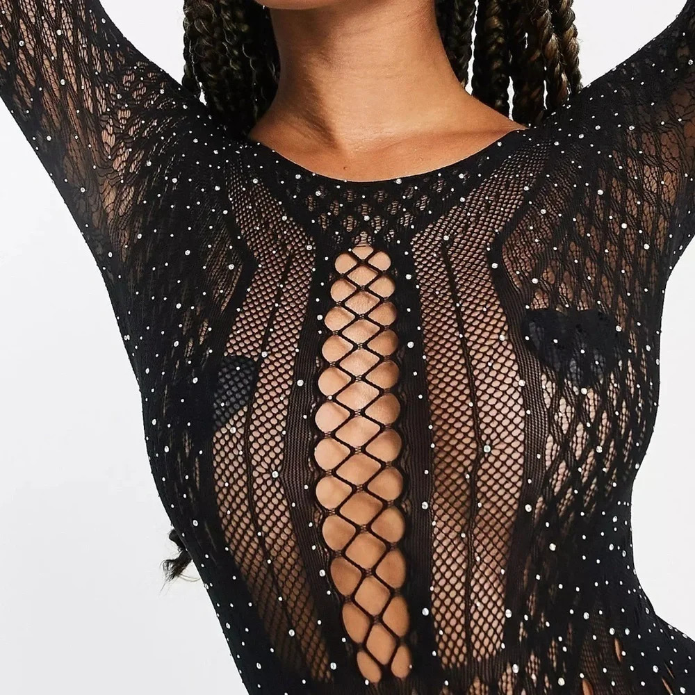 Ann Summers Elite Sheer Knitted Crystal Bodysuit - Picture 4 of 9